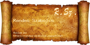 Rendes Szabolcs névjegykártya
